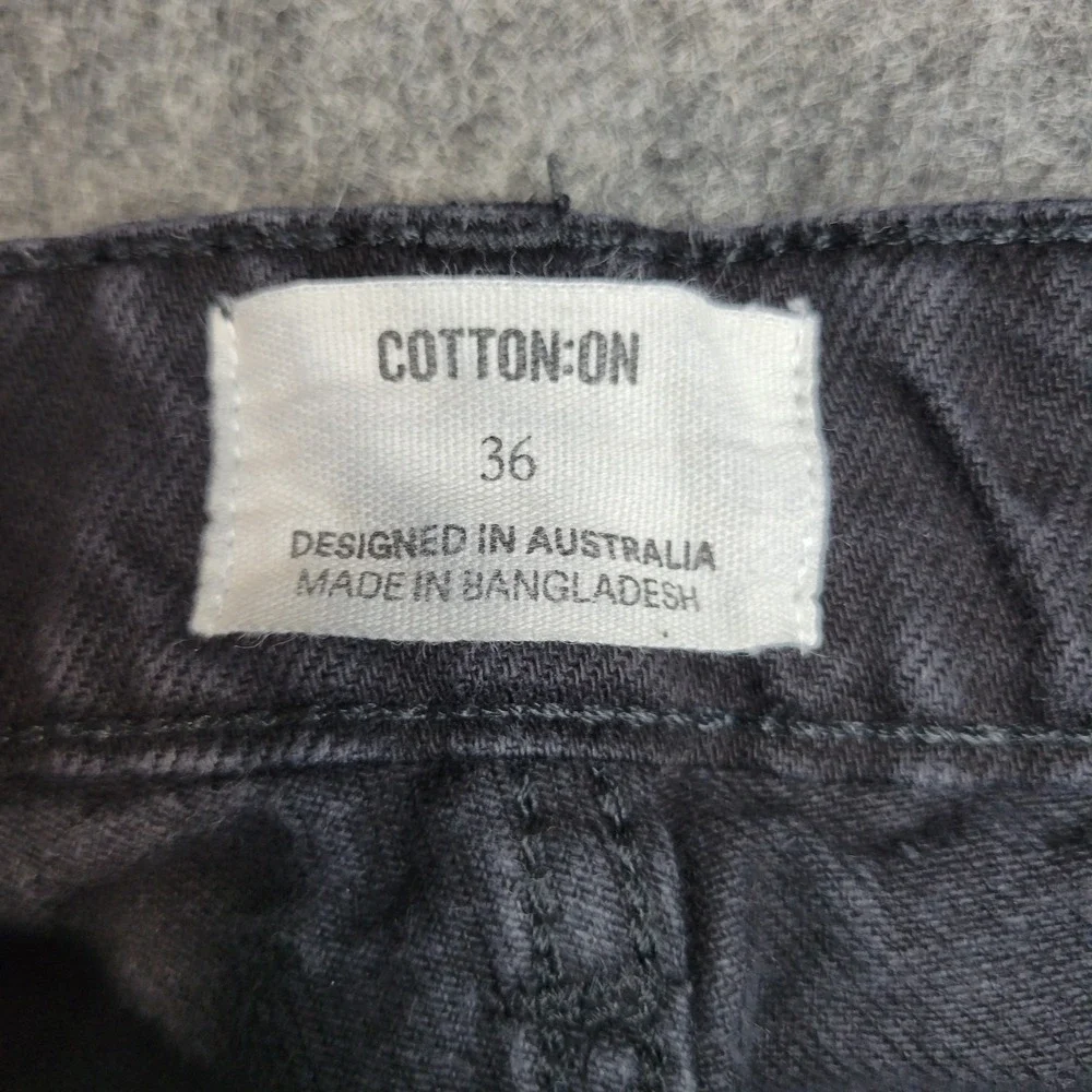 Cotton On Jeans Mens 36 Black Relaxed Fit Super Baggy Wide Leg Streetwear Y2K